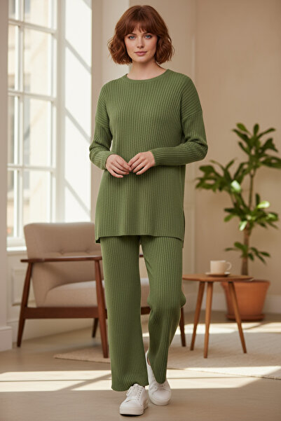 EYYE Pamut bordás női blúz nadrág kétrészes szett