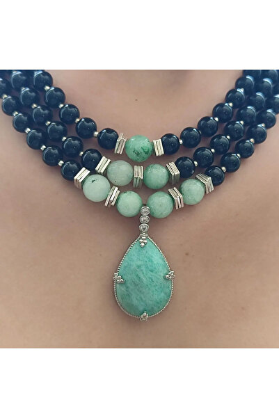 elinasaccessories El yapımı aventurine, akik,onyx kolye dogaltas tasarım kolye el yapımı kolye