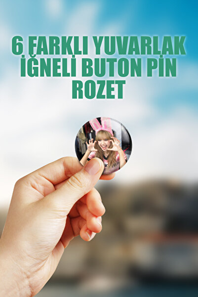 ZipZap BLACKPINK Çanta Süsü Rozet İğneli Buton Rozet Seti (6 ADET) Lisa Jennie Rosé Jisoo
