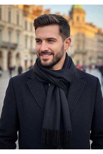 Goldmine Преміум чоловічий шарф з полівіскону, чорний
