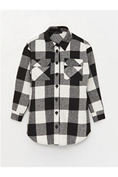 LC Waikiki Lcwaikiki Maternitygreen Plaid Long Sleeve Pregnant Woodcutter Shirt Coat