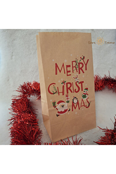 SaraTremo Set 4 pungi de hartie de Crăciun - ideale pentru Secret Santa