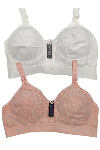 irem içgiyim Wide Elastic Combed Cotton Gatherer Bra 2' Pack