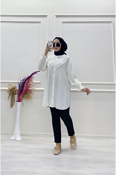 moda acar Strawberry Fabric Tunic with Stone Details