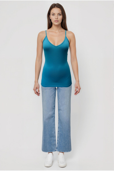 WESTMARK LONDON Blue V-Neck Rope Strap Women's Top Edith