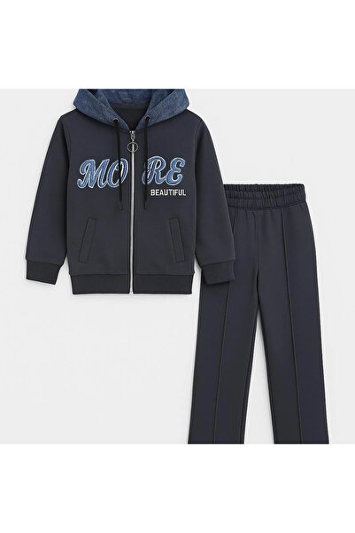 kidstalya Denim Detailed Girls' Summer Suit
