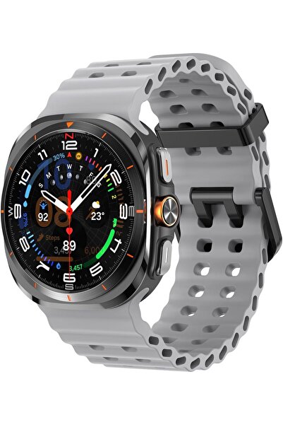 Generic Rugged Band Compatible with Samsung Galaxy Watch 7 Ultra Band 47mm, Silicone Sport Strap