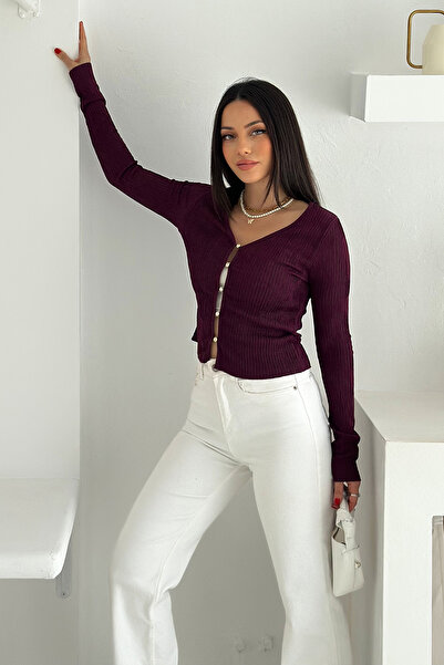 Noa Noa Women's Button Detailed Fit Knitwear Blouse – Elegant & Modern Style