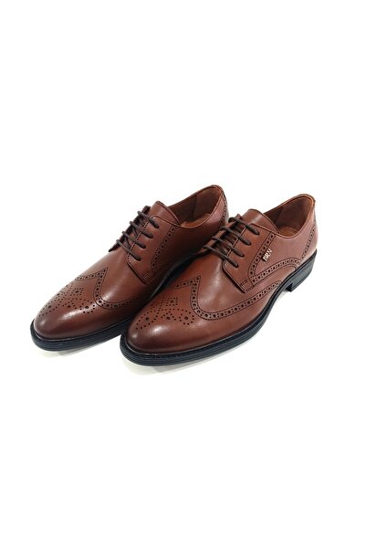 LİCCAS Erkek Kışlık Kundura Kaymaz Kauçuk Taban Suya Dayanıklı Hakiki İÇ Dış Deri Bağcıklı Taba Rengi