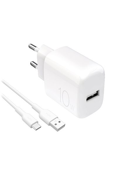 Other Ładowarka sieciowa USB-A PROLITE 10W z kablem USB-A - USB-C 1.2m - biała