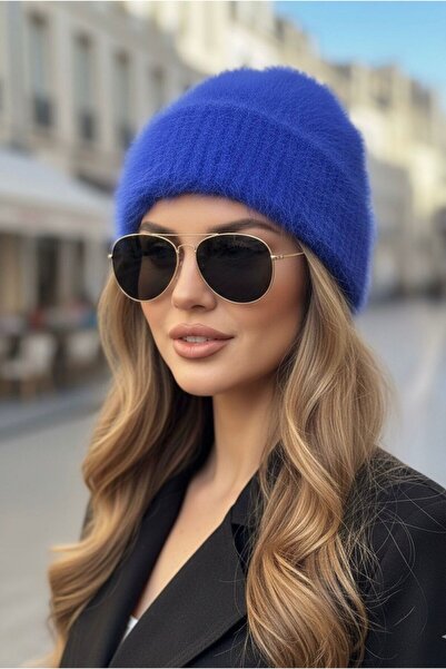 Goldmine Kadın Yumoş Tüylü Bere Saks Mavi