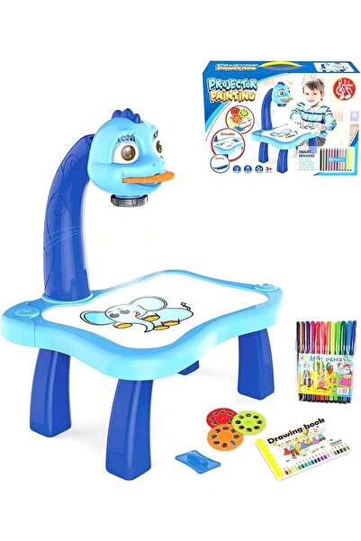 Jiffy طاولة رسم فنية للأطفال مزودة بجهاز عرض LED ولوحة رسم ومكتب ولوحة فنية وحرفية تعليمية
