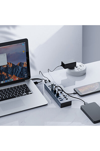 Other Hub BT2U3-13AB z włącznikami 13x USB-A - szary