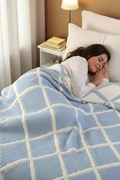 Cottonest Lüks 4 Katlı Multi Muslin %100 Pamuk Çift Kişillik Yatak Örtüsü 230x250 Cm Battal Boy 2 Yastıklı