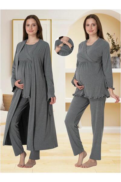 Lohusa Homewear طقم بيجامة نسائية من القطن الممشط بتصميم خاص مع ميزة الرضاعة ...