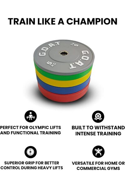 Goat 3D Super Rubber Weight Plates, Colorful Set