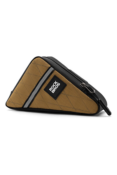 Other Torba sakwa trójkątna na ramę rowerową 0.3l - brązowa