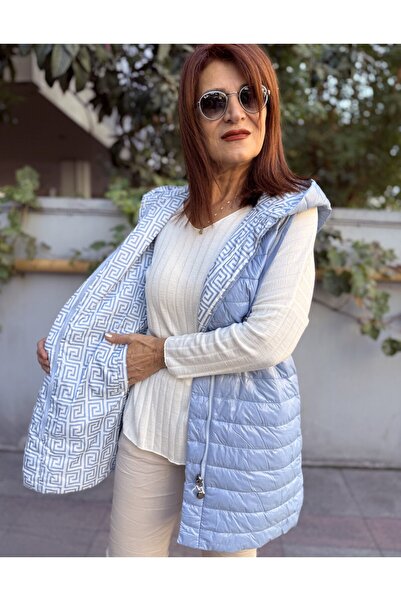 DenizEge Vestă italiană cu două fețe, albastră