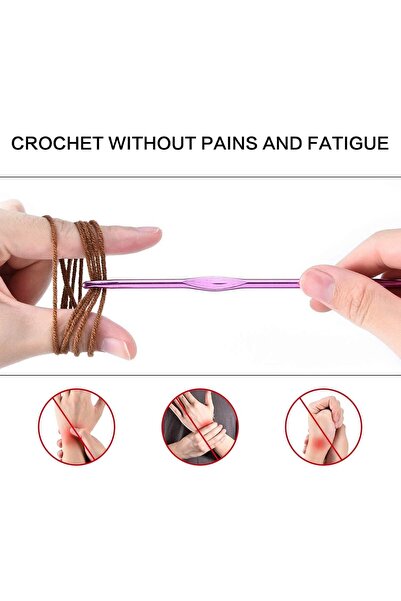 Jiffy مجموعة خطافات الكروشيه المصنوعة من الألومنيوم المكونة من 22 قطعة، أداة ...