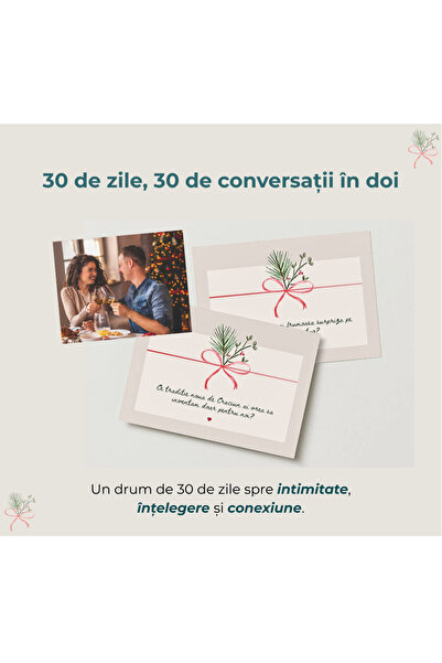 OBRO Calendar de Advent pentru Cupluri – 30 de felicitări OBRO® pentru conversații profunde și conexiune, Ediție de Crăciun