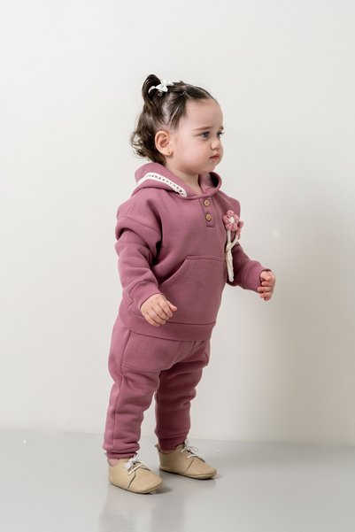 JNF kids Baby Girl & Child Three-String Hooded 2-Piece Set