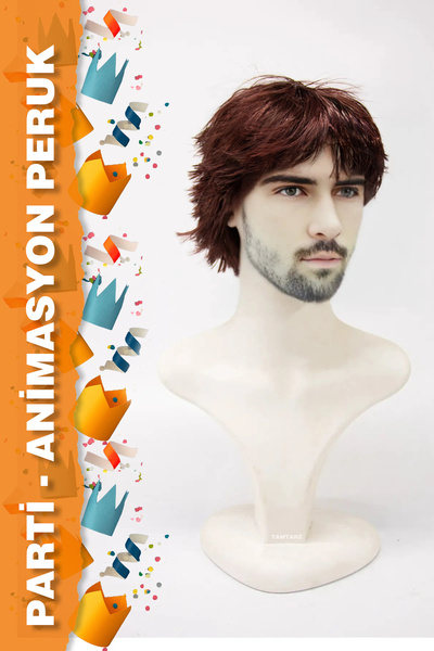 KONAK PERUK Party / Animation / Theater Wig - Short Red