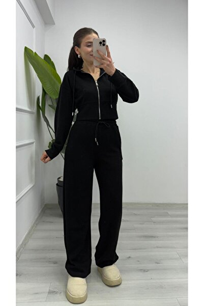 ÖZZYFASHION Zippered Hooded Thessaloniki Suit Black