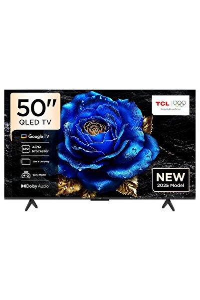 TCL 50T6C 50" 127 Ekran Uydu Alıcılı 4K Ultra HD Google QLED TV 2025