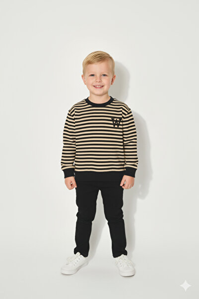 WORRN Tricou pentru băieți cu umăr dezactivat, 2-5 ani, în dungi, tendință, c...