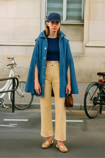 Touché Privé Hooded Denim Poncho