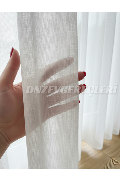 DNZEVGEREÇLERİ Kanada Sık Çizgili Modern Tül Perde 1/3 Sık Pileli