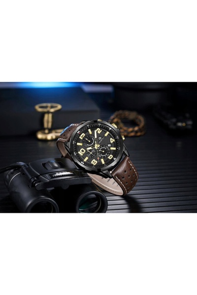 Other Men's watch on a strap, large, solid, Perfect leather