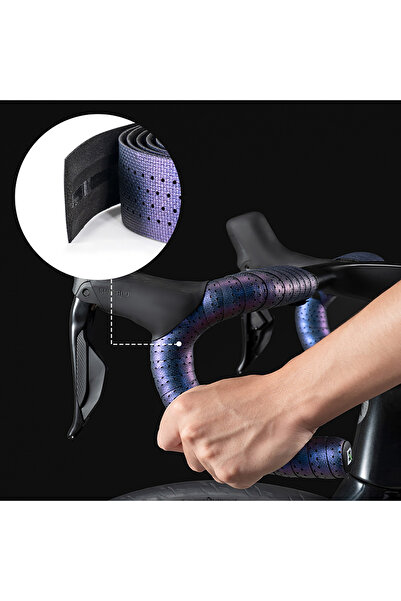 Other Owijka na kierownicę rowerową z PU wzór Velour - brązowa