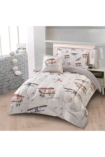 HOURS مفرش أطفال شتوي فرو مع مخمل وجهين من هورس مناسب لسرير مقاس 120×200 سم مكون من 4 قطع