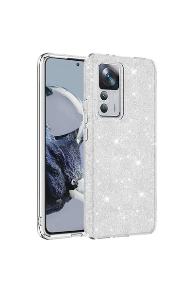 Aden حافظة متوافقة مع هاتف Mi 12T Pro من السيليكون اللامع - فضي