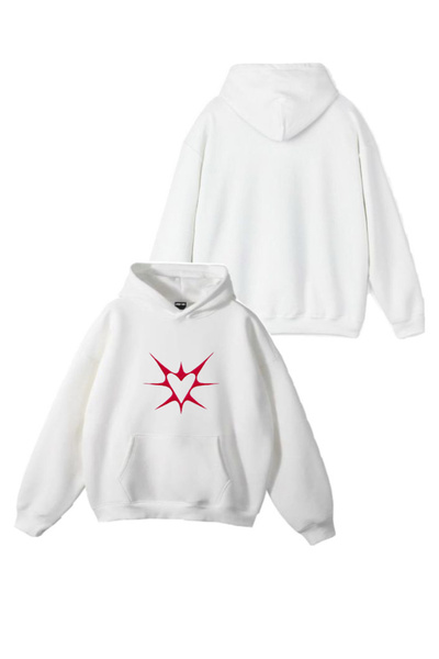 Sebesta Fashion سترة رياضية جديدة بغطاء للرأس مطبوعة بتصميم قلب من 3 خيوط قطنية