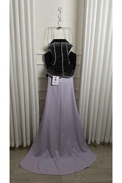 Onila Black embroidered dress with a corset