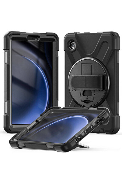 Aden Galaxy Tab A9 Compatible Defender Tablet Silicone - Black