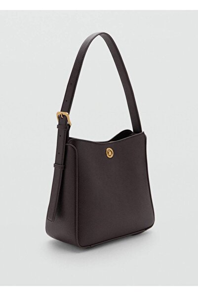 MANGO Woman Orta boy metal detaylı bucket çanta