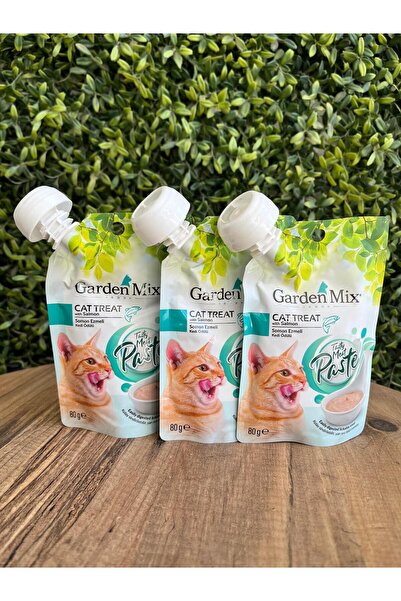 Gardenmix Garden Mix Somonlu Ezme Sıvı Kedi Ödül Maması 80 gr x3 adet