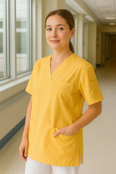 mirach 4-Pocket Nurse and Doctor Scrubs Single Top Uniform Hospital Surgical Uniform Comfortable Medical Clothing