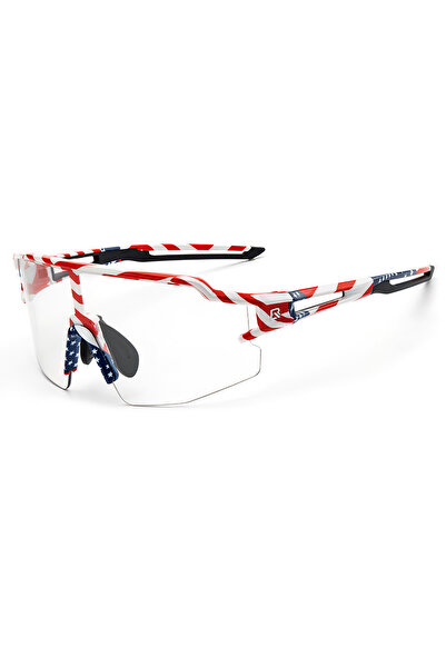 Other Okulary rowerowe fotochromowe z filtre UV și wkładką korekcyjną - wzór USA białe