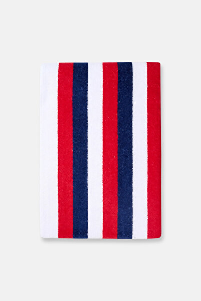 Dagi Multicolor Long Stripe Patterned Velvet Towel 80X150