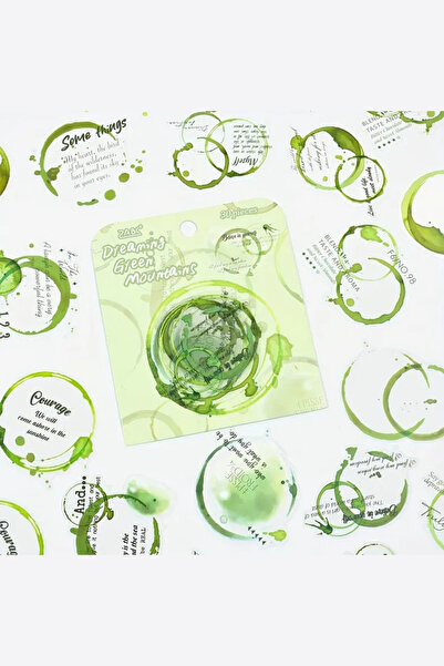 Kolbi Craft 30 قطعة من الملصقات الشفافة الخضراء المكتوبة لدفتر الملاحظات والأ...