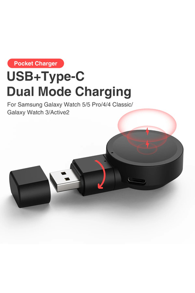Choice1 شاحن لاسلكي مغناطيسي مزدوج من النوع C أسود اللون، بمنفذ USB-C، متوافق...