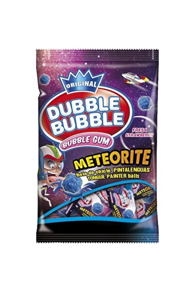 Original Gumă de mestecat cu aromă de căpșuni în formă de meteorit, cu bule duble, ambalată individual, 85 g