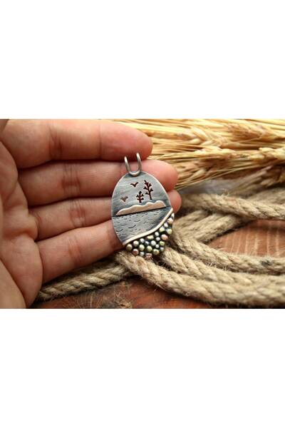 alpsilverart 925 Ayar Gümüş El Yapımı Ada Kolye – Gösterişli Takı Tasarım