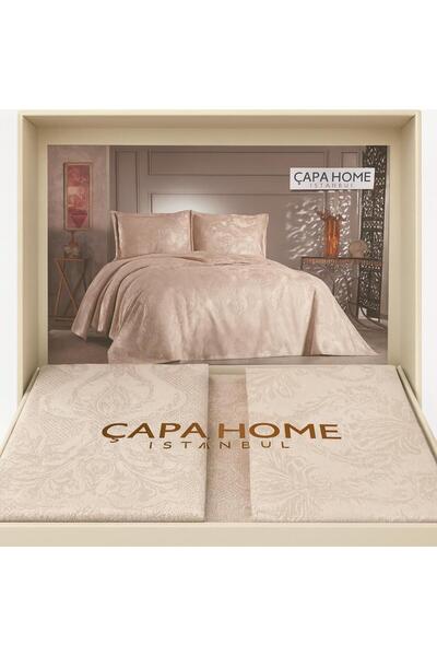 Çapa Home ÇİFT KİŞİLİK PİKE TAKIMI 250 X 260 CM 2 YASTIK BEJ KREM