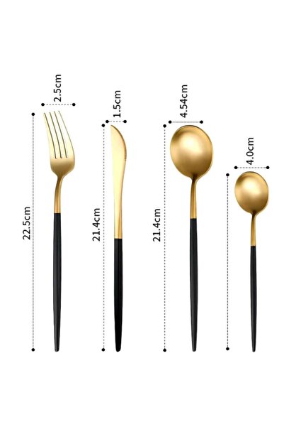 OEM Cutlery JZ098BG, stainless steel, gold + black, 24-piece set
