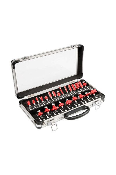 yato Set of 25 wood milling cutters, shank diameter 8 mm, heads with YG 6 X c...